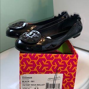 Black Patent Reva Ballet Tory Burch Flats
